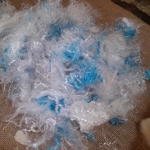 Blue and White sparkle lyocell tencel fibres Blue and White sparkle lyocell tencel fibres