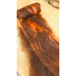 Black Brown and Orange Carded Art Batt 30g with 10g bunch of orange teeswater locks Black Brown and Orange Carded Art Batt 30g with 10g bunch of orange teeswater locks