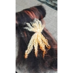 Black Brown and Orange Carded Art Batt 30g with 10g bunch of orange teeswater locks Black Brown and Orange Carded Art Batt 30g with 10g bunch of orange teeswater locks