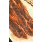 Black Brown and Orange Carded Art Batt 30g with 10g bunch of orange teeswater locks Black Brown and Orange Carded Art Batt 30g with 10g bunch of orange teeswater locks