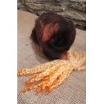 Black Brown and Orange Carded Art Batt 30g with 10g bunch of orange teeswater locks Black Brown and Orange Carded Art Batt 30g with 10g bunch of orange teeswater locks