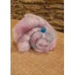 Fairy Dreams - Pink purple and Blue Carded Art Batt 30g with 10g pink Devon and Cornwall locks Fairy Dreams - Pink purple and Blue Carded Art Batt 30g with 10g pink Devon and Cornwall locks