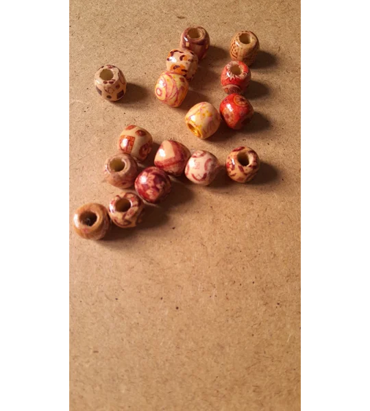 Rustic wood beads various designs