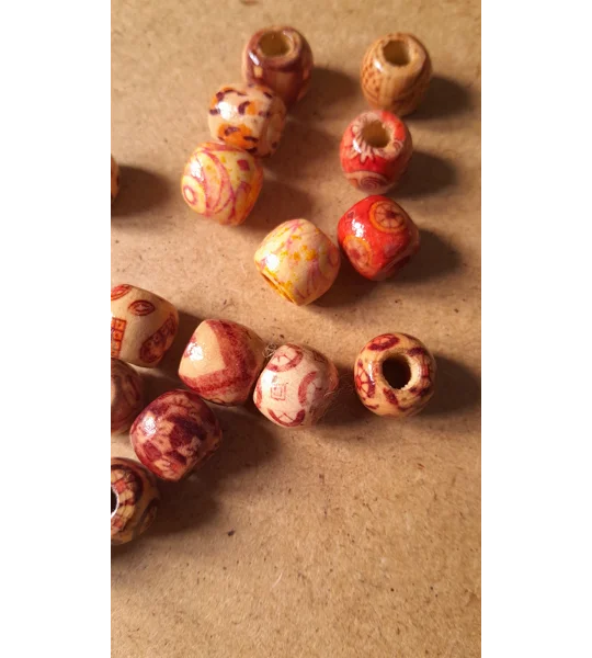 Rustic wood beads various designs