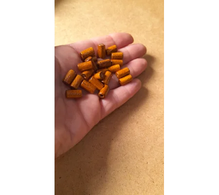 Natural wood cylindrical tube beads pale wood