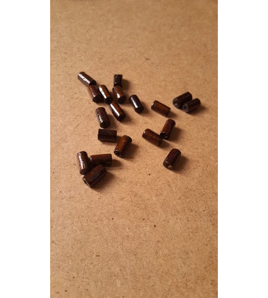 Natural wood tube beads dark wood