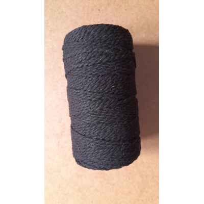 Cotton Twine / thread, warp threads, macrame cord - in black Cotton Twine / thread, warp threads, macrame cord - in black