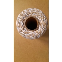 Striped Cotton Twine / thread, warp threads, macrame cord - in coffee and white