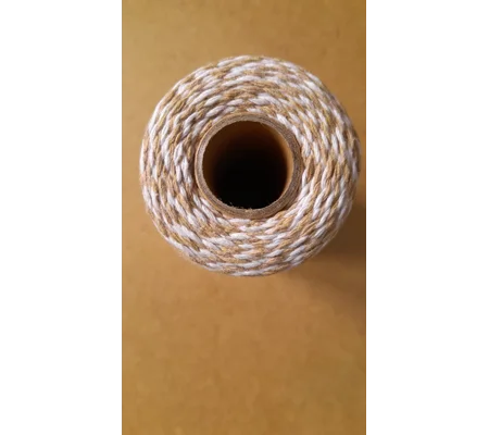 Striped Cotton Twine / thread, warp threads, macrame cord - in coffee and white