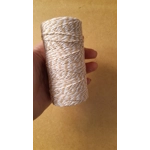 Striped Cotton Twine / thread, warp threads, macrame cord - in coffee and white Striped Cotton Twine / thread, warp threads, macrame cord - in coffee and white