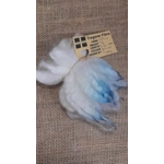 Cream and white wavy wool locks dip dyed in blue and silver Suffolk sheep locks Cream and white wavy wool locks dip dyed in blue and silver Suffolk sheep locks