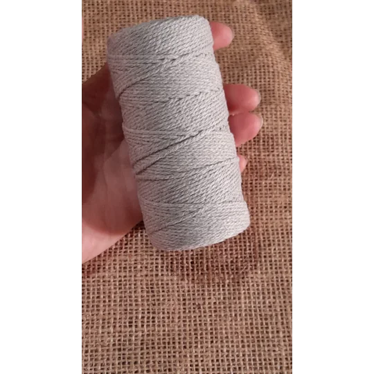 Cotton Twine / thread, warp threads, macrame cord - in grey