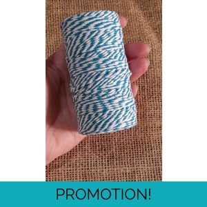 Cotton Twine / thread, warp threads, macrame cord - in blue and white