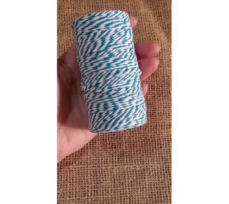 Cotton Twine / thread, warp threads, macrame cord - in blue and white