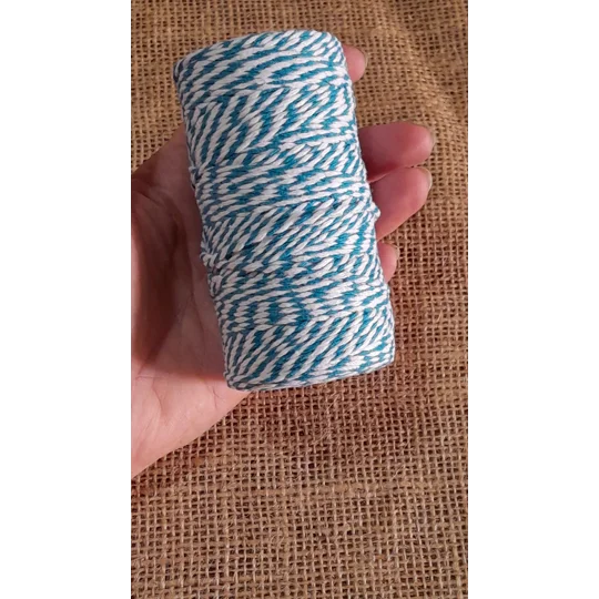 Cotton Twine / thread, warp threads, macrame cord - in blue and white