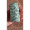 Cotton Twine / thread, warp threads, macrame cord - in green and white Cotton Twine / thread, warp threads, macrame cord - in green and white