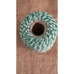 Cotton Twine / thread, warp threads, macrame cord - in green and white