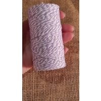 Cotton Twine / thread, warp threads, macrame cord - in lilac and white