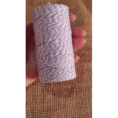 Cotton Twine / thread, warp threads, macrame cord - in lilac and white Cotton Twine / thread, warp threads, macrame cord - in lilac and white