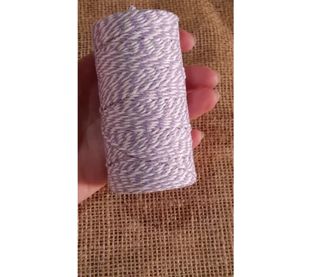 Cotton Twine / thread, warp threads, macrame cord - in lilac and white