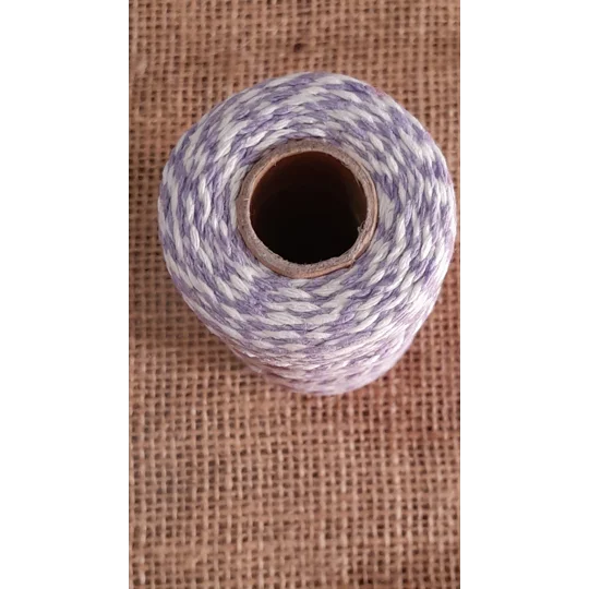 Cotton Twine / thread, warp threads, macrame cord - in lilac and white