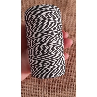 Cotton Twine / thread, warp threads, macrame cord - in black and white