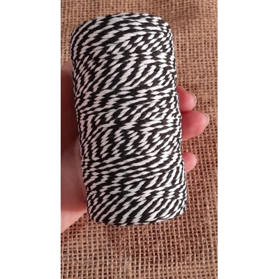 Cotton Twine / thread, warp threads, macrame cord - in black and white