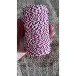 Cotton Twine / thread, warp threads, macrame cord - in red and white Cotton Twine / thread, warp threads, macrame cord - in red and white