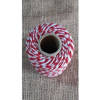 Cotton Twine / thread, warp threads, macrame cord - in red and white
