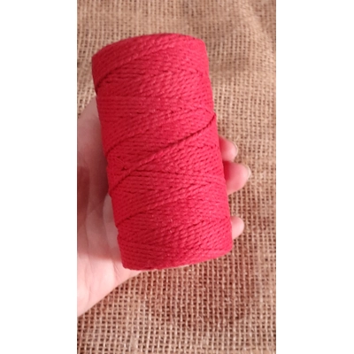 Cotton Twine / thread, warp threads, macrame cord - in red