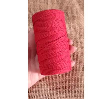 Cotton Twine / thread, warp threads, macrame cord - in red