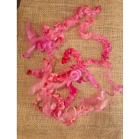 Mixed breeds curly wool, 10g Pinks Coral and Slamon
