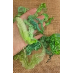 Mixed breeds curly wool, 10g Bright and light Green mix Mixed breeds curly wool, 10g Bright and light Green mix