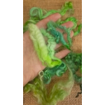 Mixed breeds curly wool, 10g Bright and light Green mix Mixed breeds curly wool, 10g Bright and light Green mix