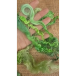 Mixed breeds curly wool, 10g Bright and light Green mix Mixed breeds curly wool, 10g Bright and light Green mix