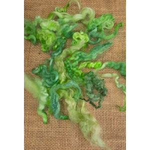 Mixed breeds curly wool, 10g Bright and light Green mix