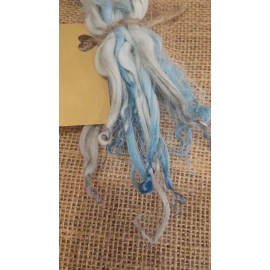 Frosty Morning wavy wool locks, Devon and Cornwall Longwool 7g