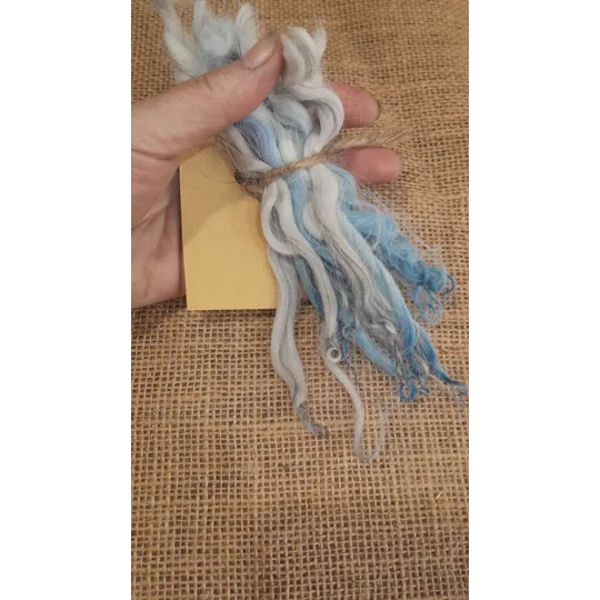Frosty Morning wavy wool locks, Devon and Cornwall Longwool 7g