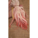Candy Cane pink/white/cream wavy wool locks, Devon and Cornwall Longwool 7g Candy Cane pink/white/cream wavy wool locks, Devon and Cornwall Longwool 7g