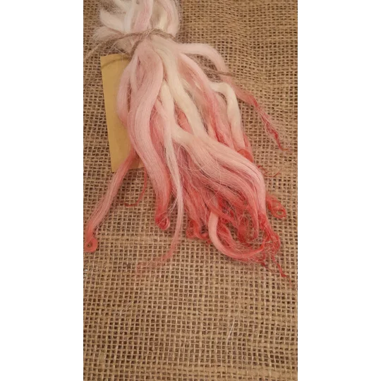 Candy Cane pink/white/cream wavy wool locks, Devon and Cornwall Longwool 7g