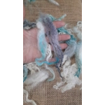 Mixed breeds curly wool, "Winter Wonderland" blue white silver cream grey10g