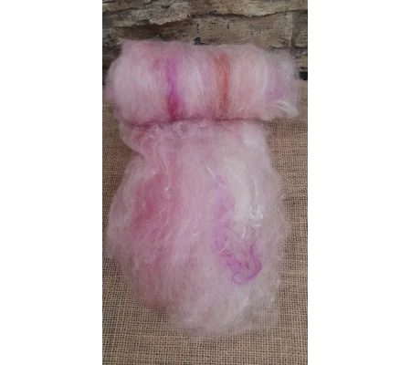 Plenty of pinks Carded Art Batt 30g for wet and needle felting and spinning