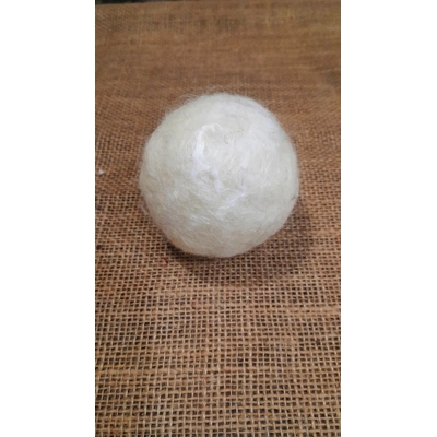 Handmade Wool Balls for felting crafts - snowy shimmer