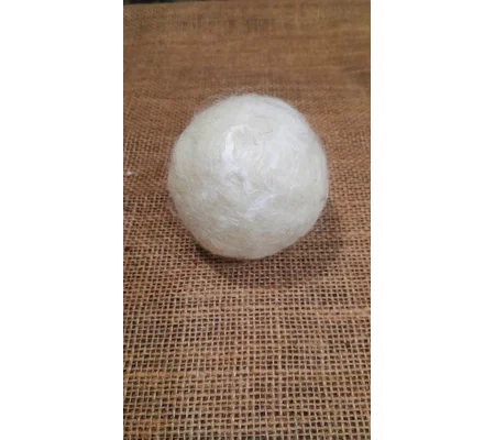 Handmade Wool Balls for felting crafts - snowy shimmer