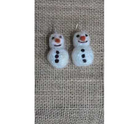 Snowmen Earrings Felting Kit