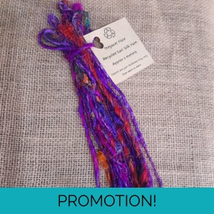 sari silk yarn, yarn, silk yarn, recycled yarn, wet felting, nuno felting