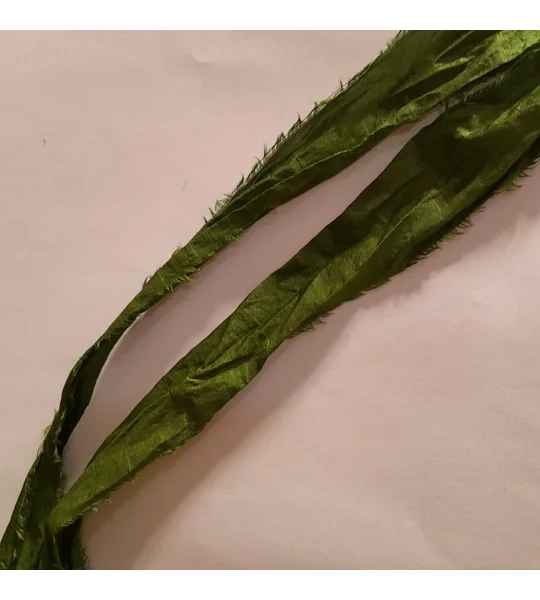 bright green ribbon, sari silk, sari silk ribbon, light and bright green mix, wet felting
