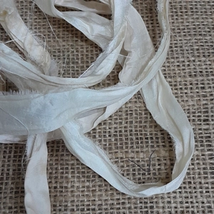 natural silk, sari silk, sari silk ribbon, silk ribbon, sari natural, natural colour silk ribbon