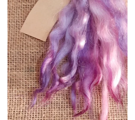 Berries Purple and Pink Mix White Faced Dartmoor wool locks 10g for needle felting and doll hair