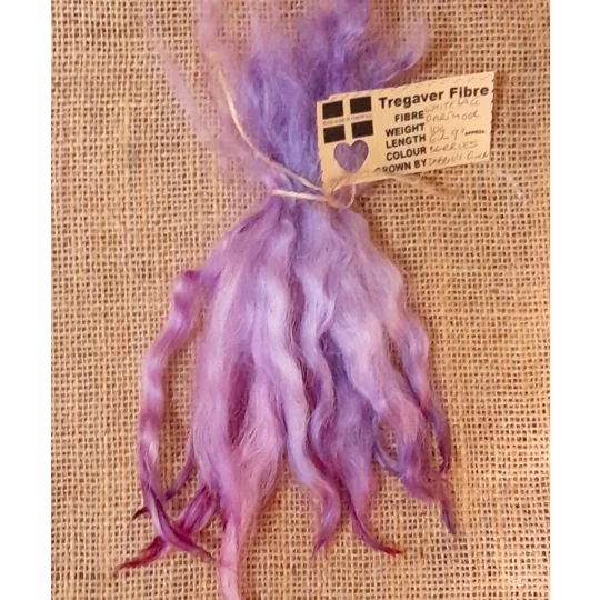 Berries Purple and Pink Mix White Faced Dartmoor wool locks 10g for needle felting and doll hair